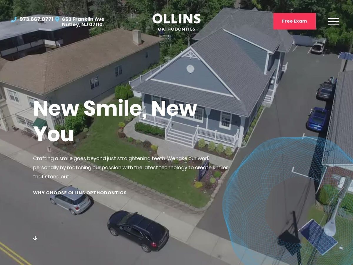 Ollins Orthodontics Website Screenshot from ollinsortho.com