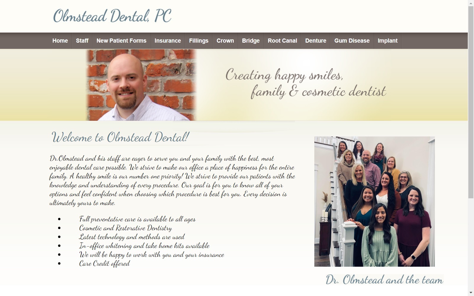 olmsteaddental.com screenshot