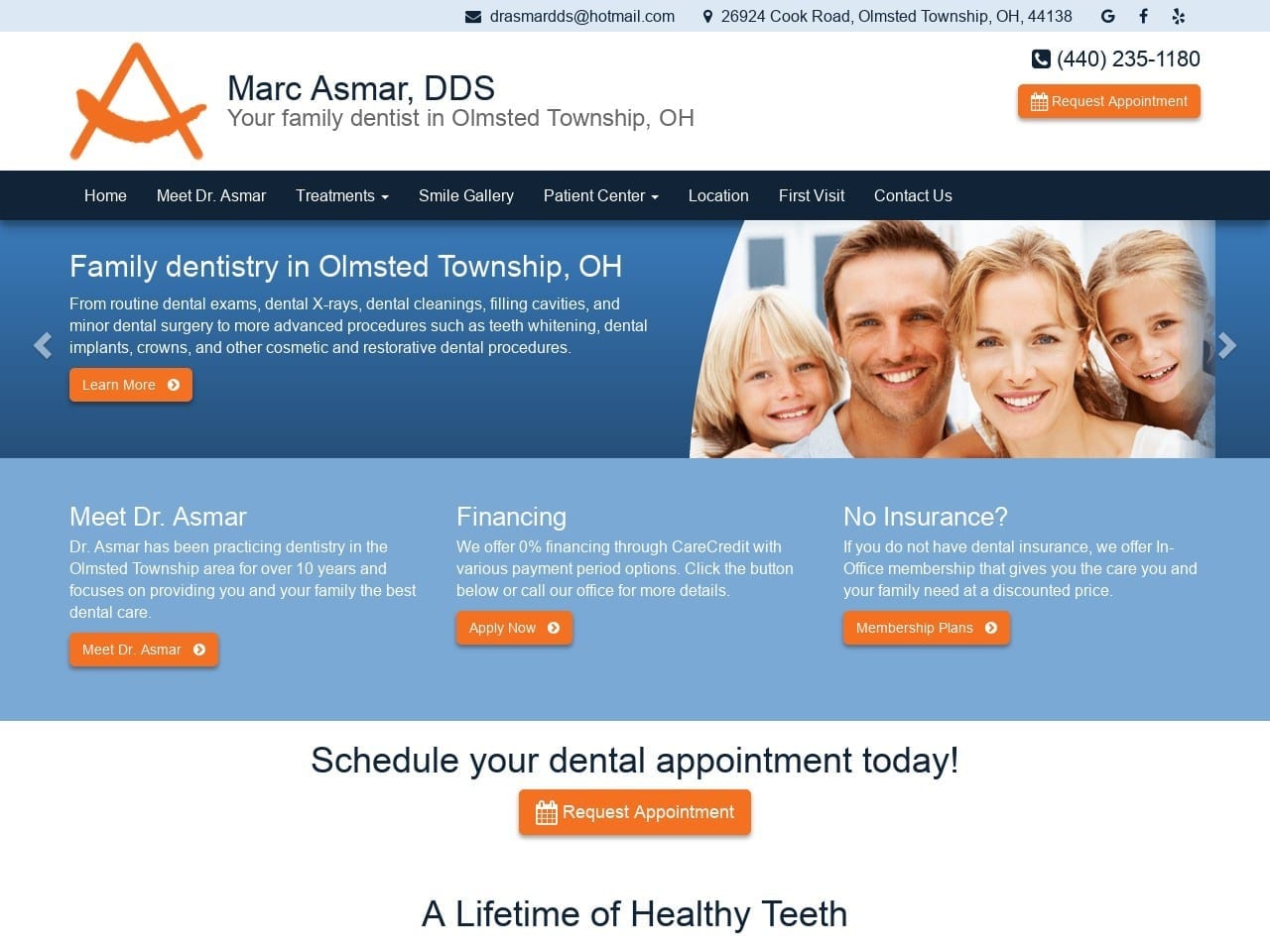 Dr. Marc S. Asmar DDS Website Screenshot from olmsteddentist.com