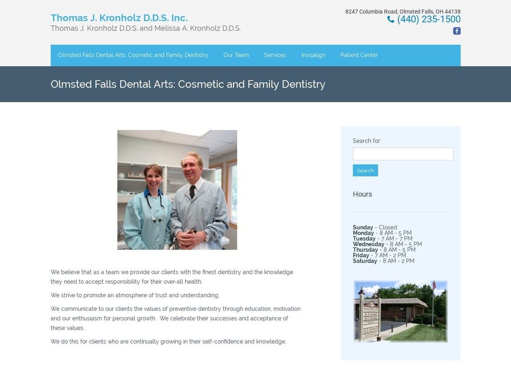 Thomas J Kronholz Inc Website Screenshot from olmstedfallsdentist.com