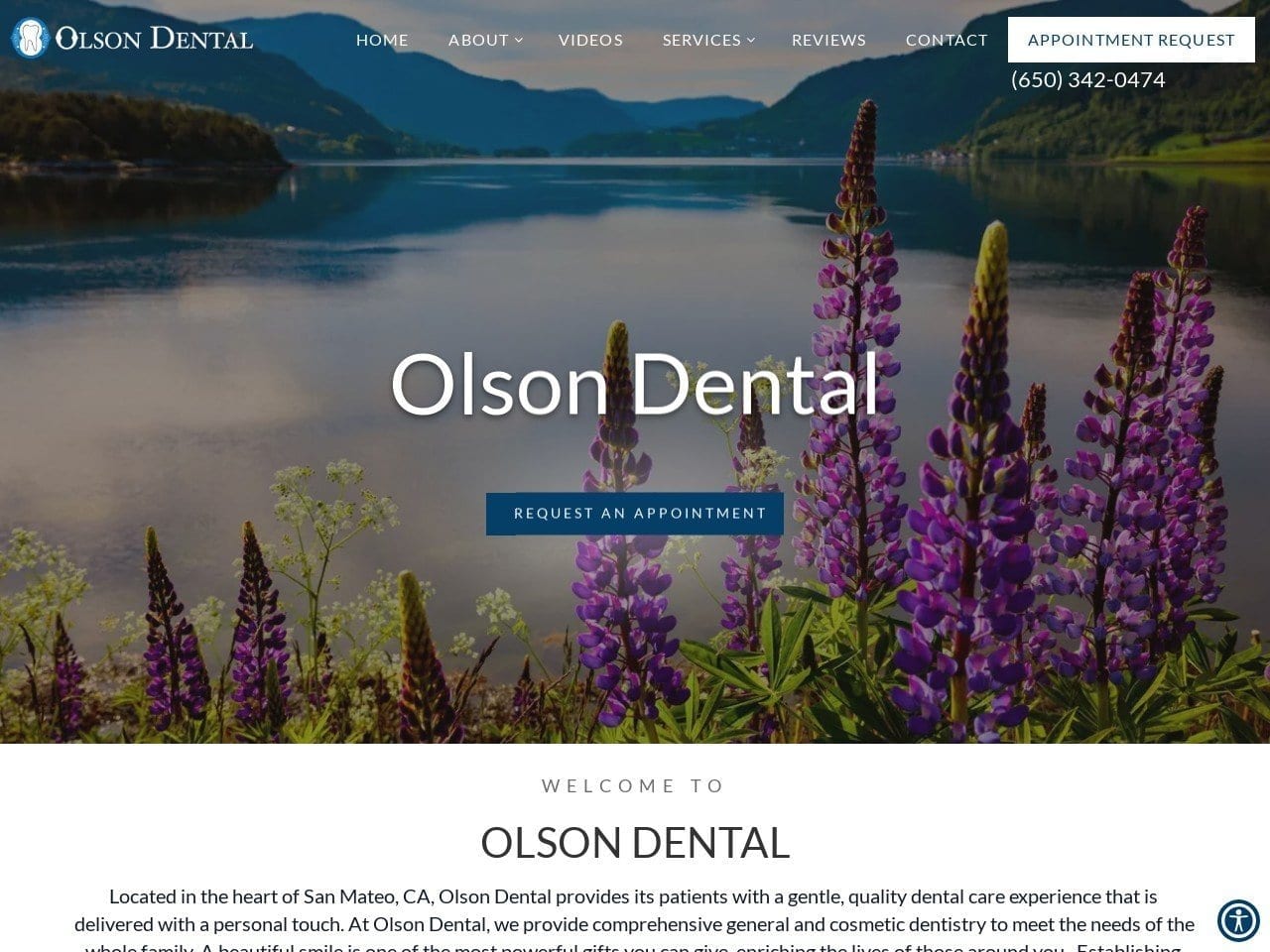 Robert P. Olson D.D.S. Website Screenshot from olsondental.com