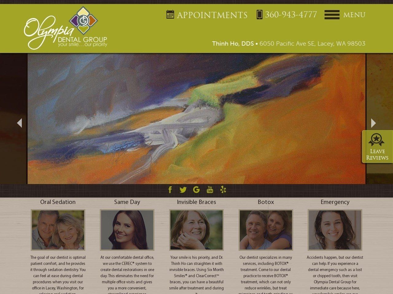 Olympia Dental Group Website Screenshot from olympiadentalgroup.com