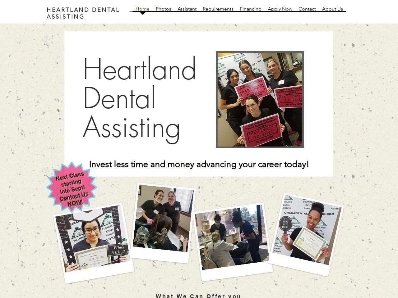 Heartland Dental Assisting Website Screenshot from omahadentalassisting.com