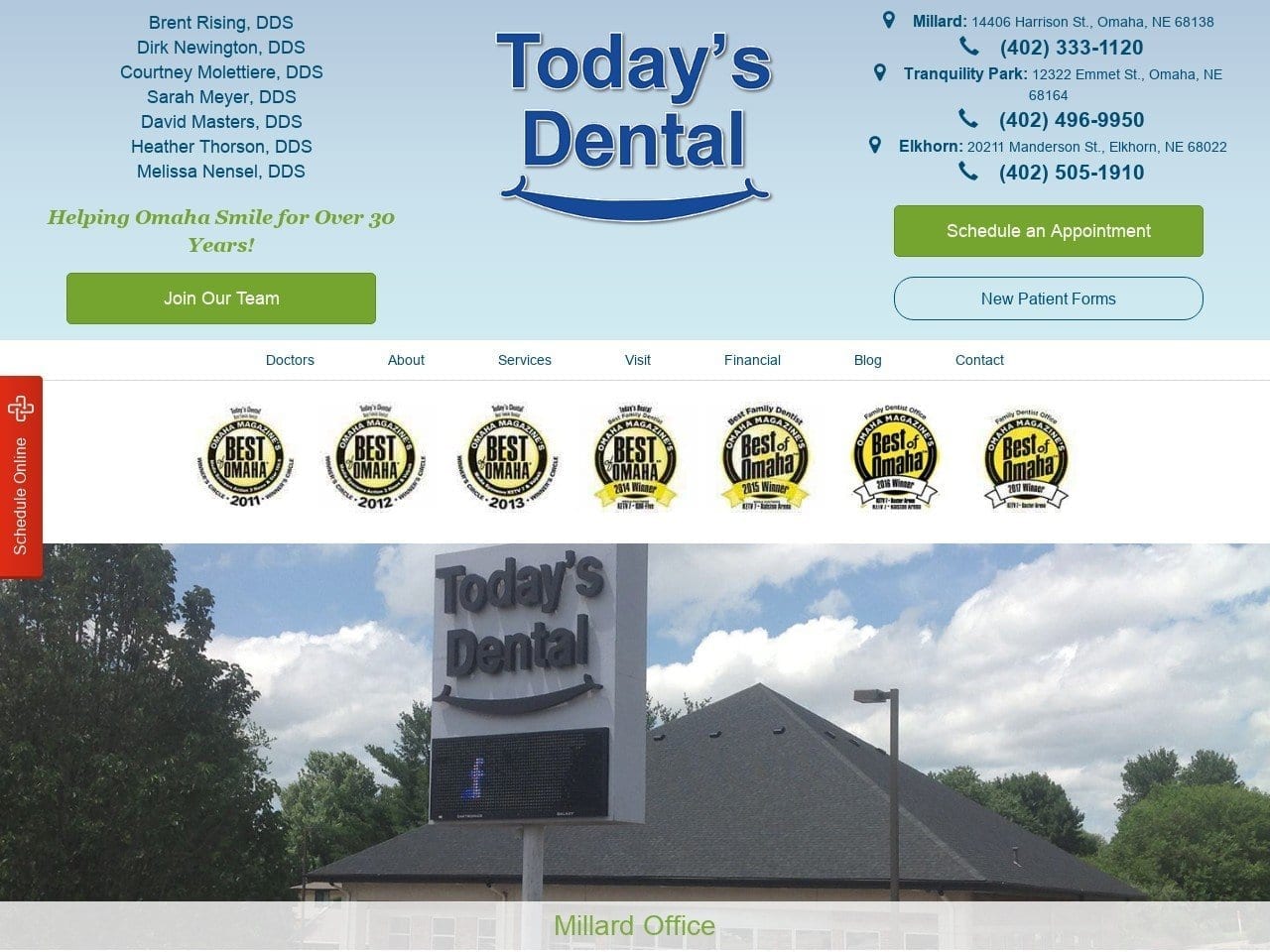 Todays Dental Website Screenshot from omahadentists.net