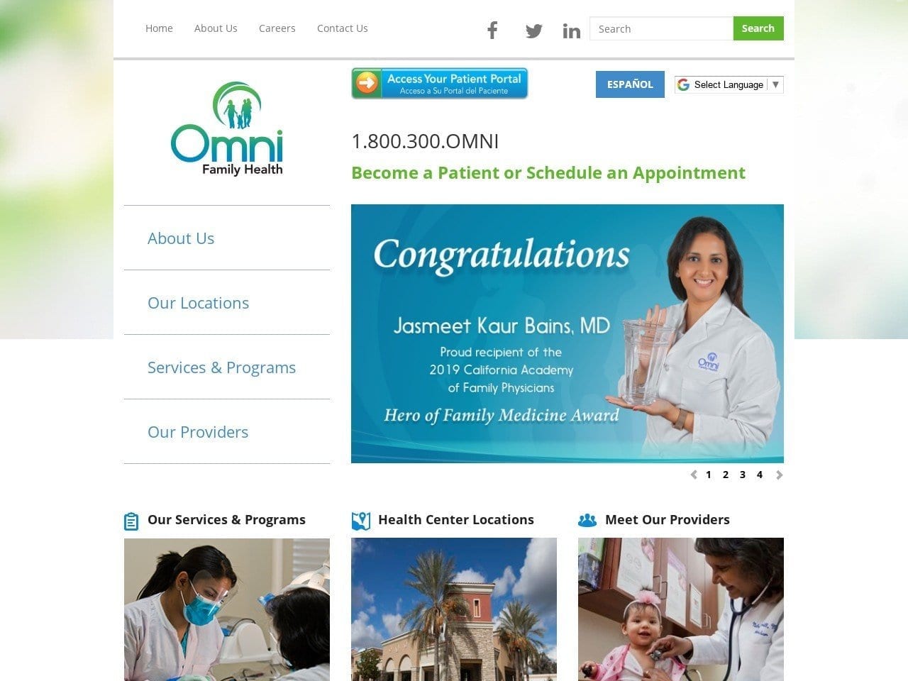 Omni Family Health Oildale Community Health Center Website Screenshot from omnifamilyhealth.org