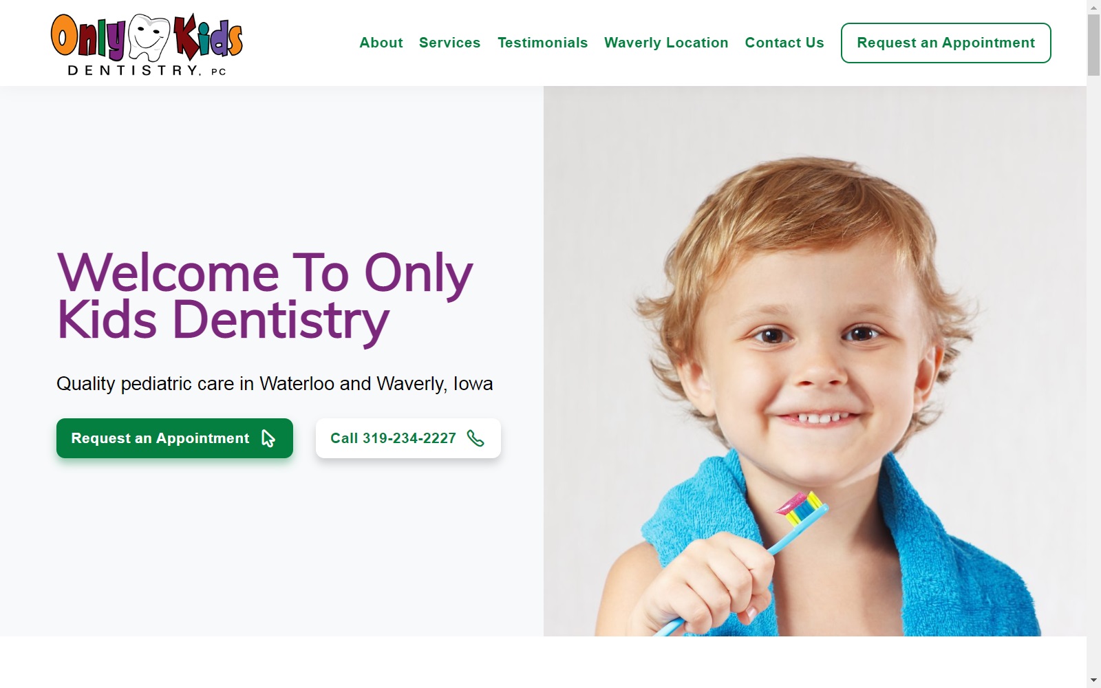 onlykidsdentistry.com screenshot