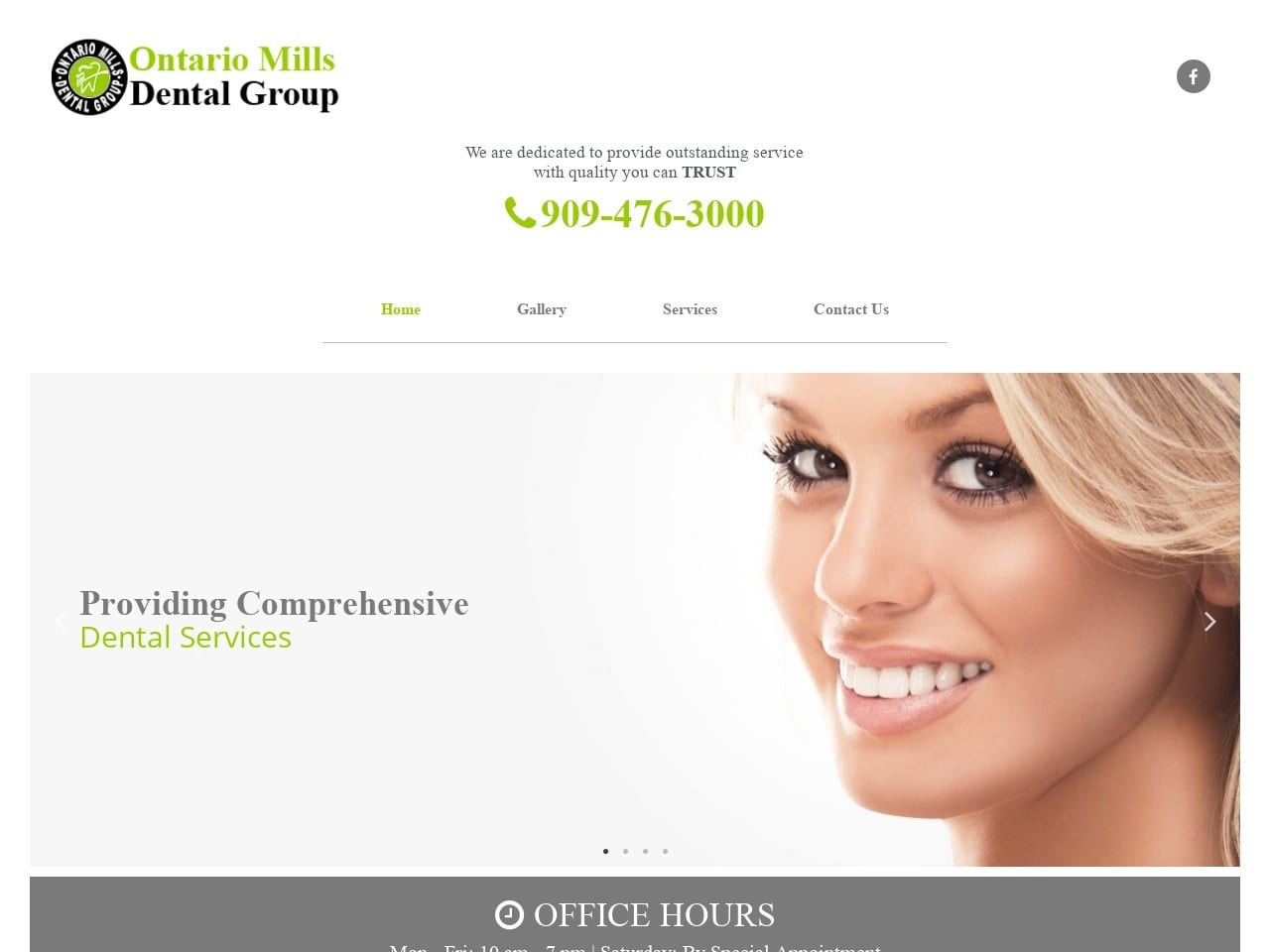 Ontario Mills Dental Group Website Screenshot from ontariomillsdental.com