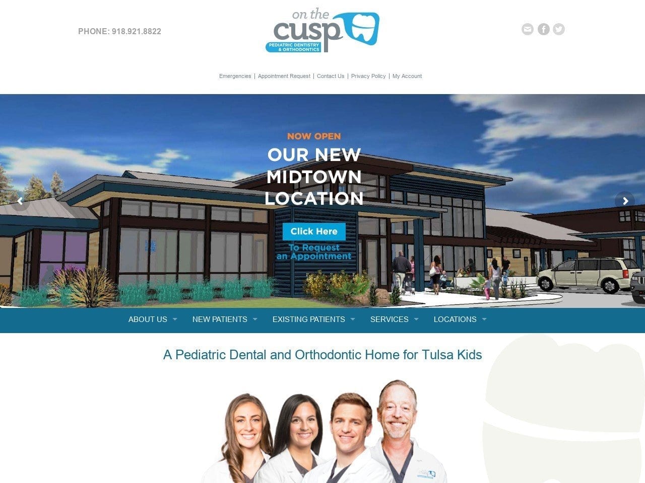 On The Cusp Pediatric Dentist Website Screenshot from onthecuspdds.com