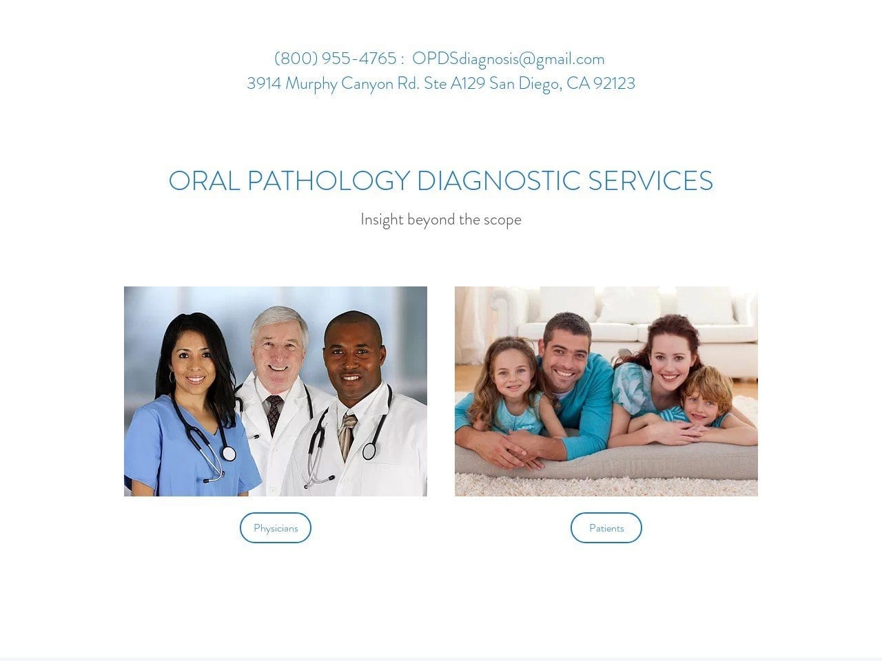 Oral Pathology Diagnostic Services Website Screenshot from opds.net