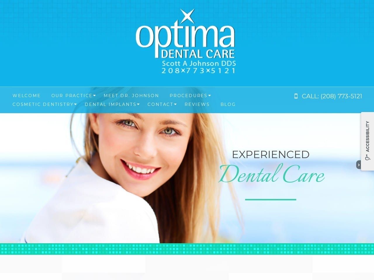 Optima Dental Care Website Screenshot from optimadentalcare.com