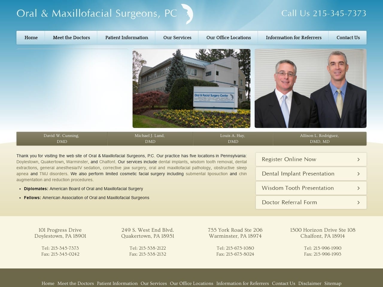 Oral Website Screenshot from oralandfacialsurgery.com