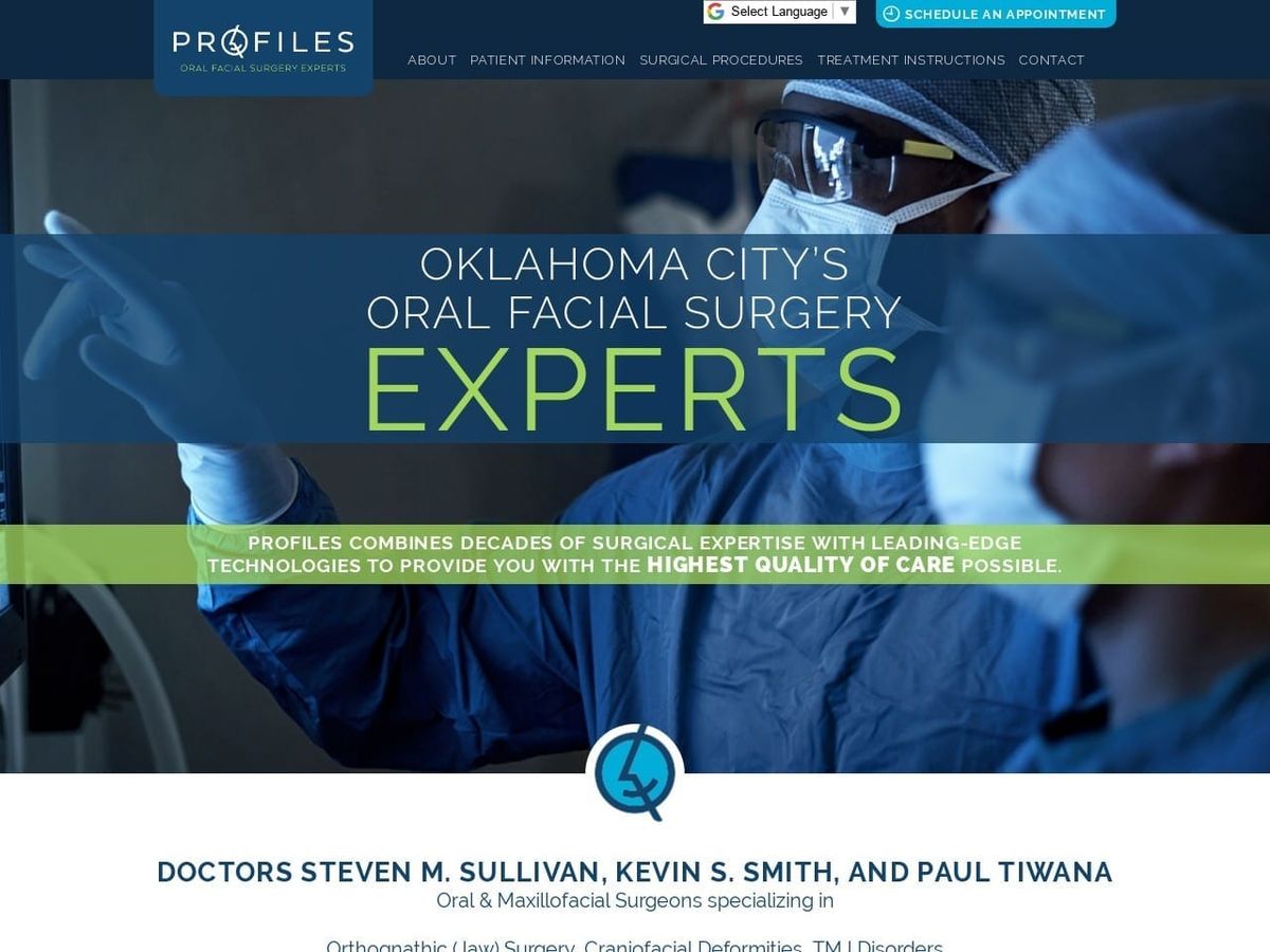 Dr. Kevin S. Smith DDS Website Screenshot from oralfacialsurgeons.com