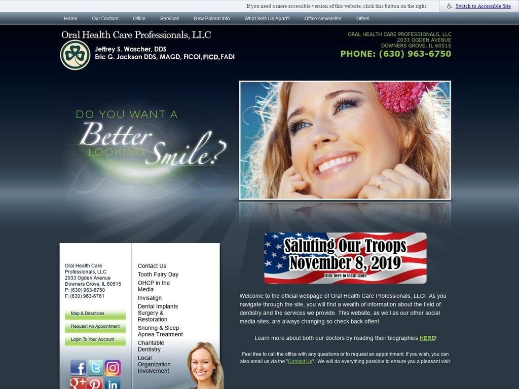 Oral Health Care Professionals Website Screenshot from oralhealthcareprofessionals.com