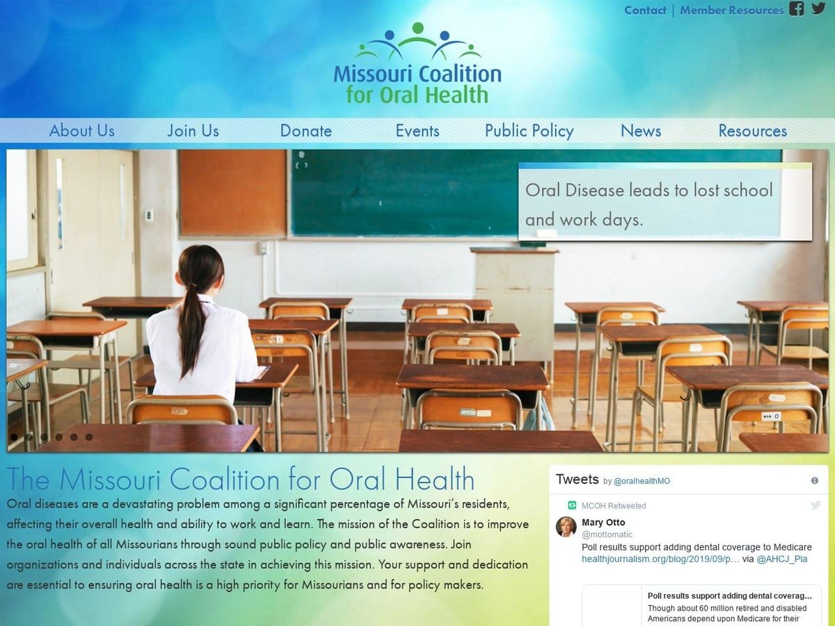 Missouri Coalition For Oral Website Screenshot from oralhealthmissouri.org