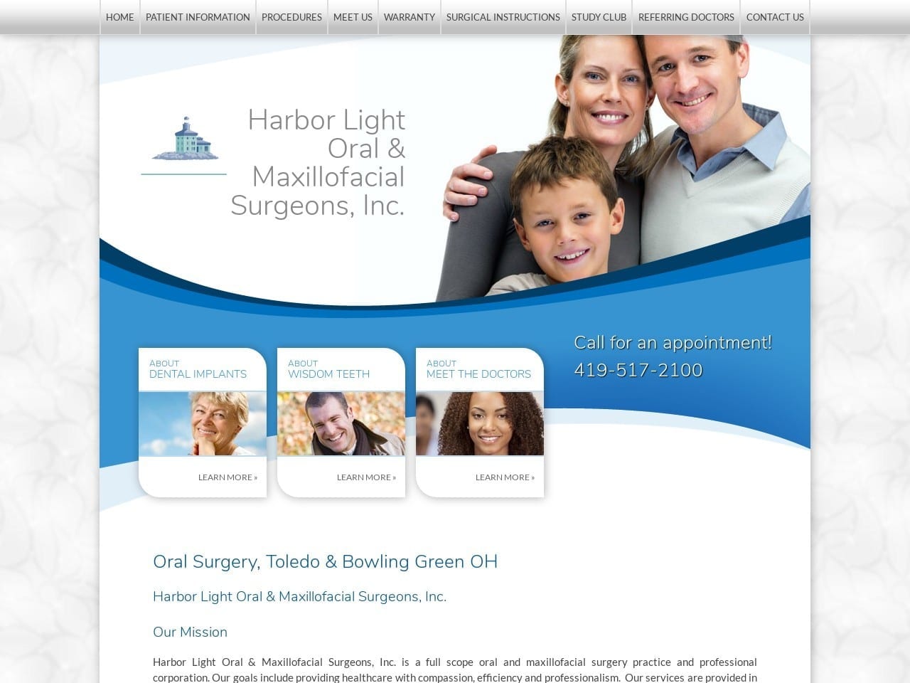 Harbor Light Oral Surgeons Website Screenshot from oralmaxsurgeons.com