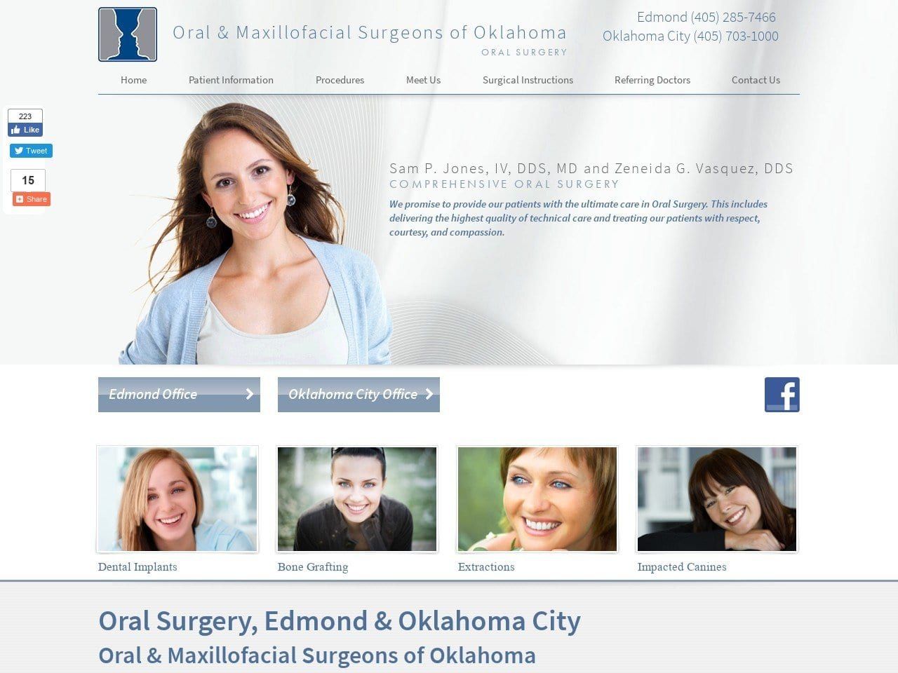 Oral Dentist Website Screenshot from oralsurgeonoklahoma.com