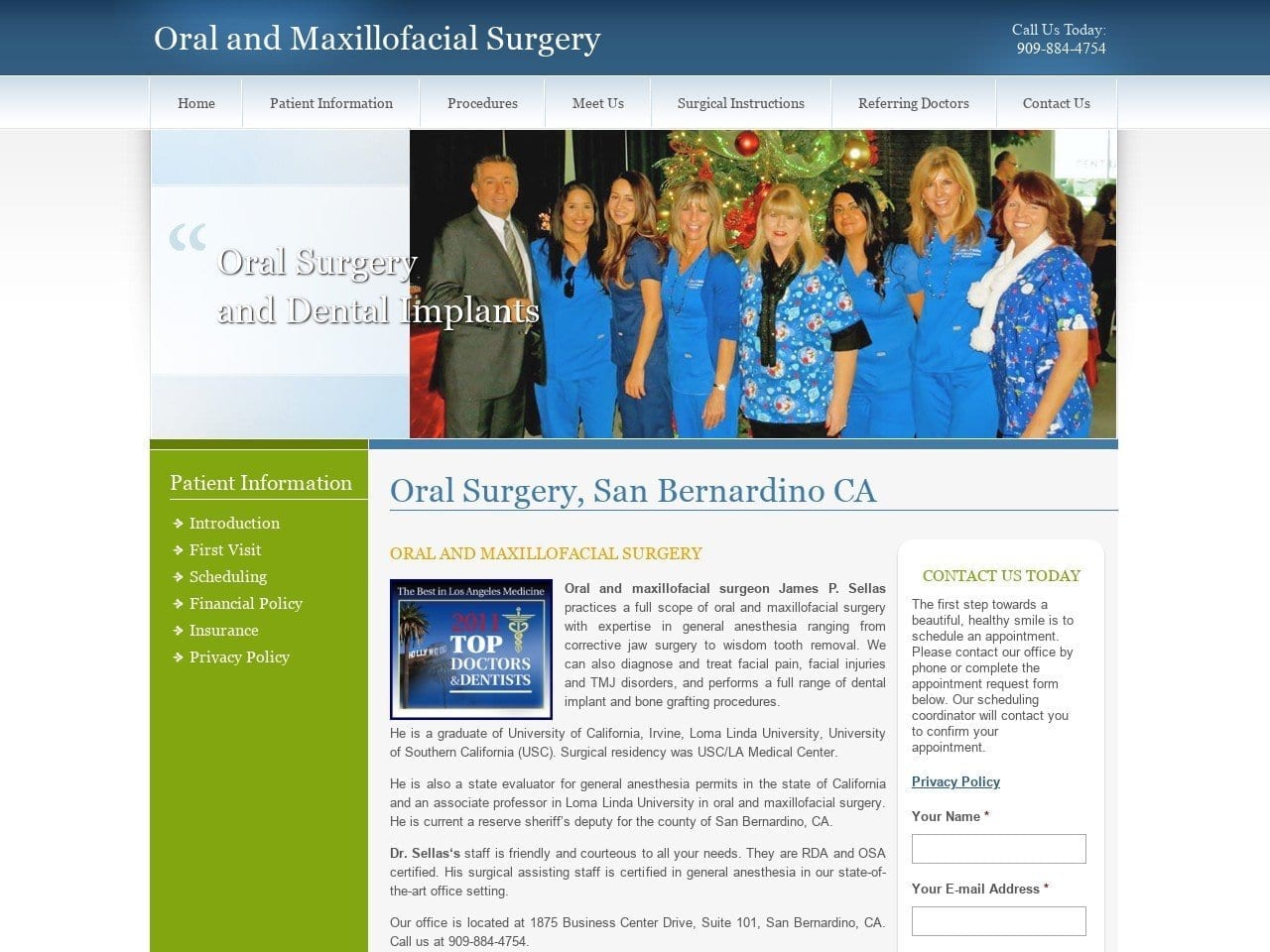 Sellas James P DDS Website Screenshot from oralsurgerydrsellas.com