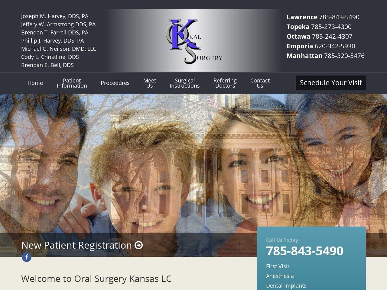 Ottawa Oral Surgery Website Screenshot from oralsurgerykansas.com