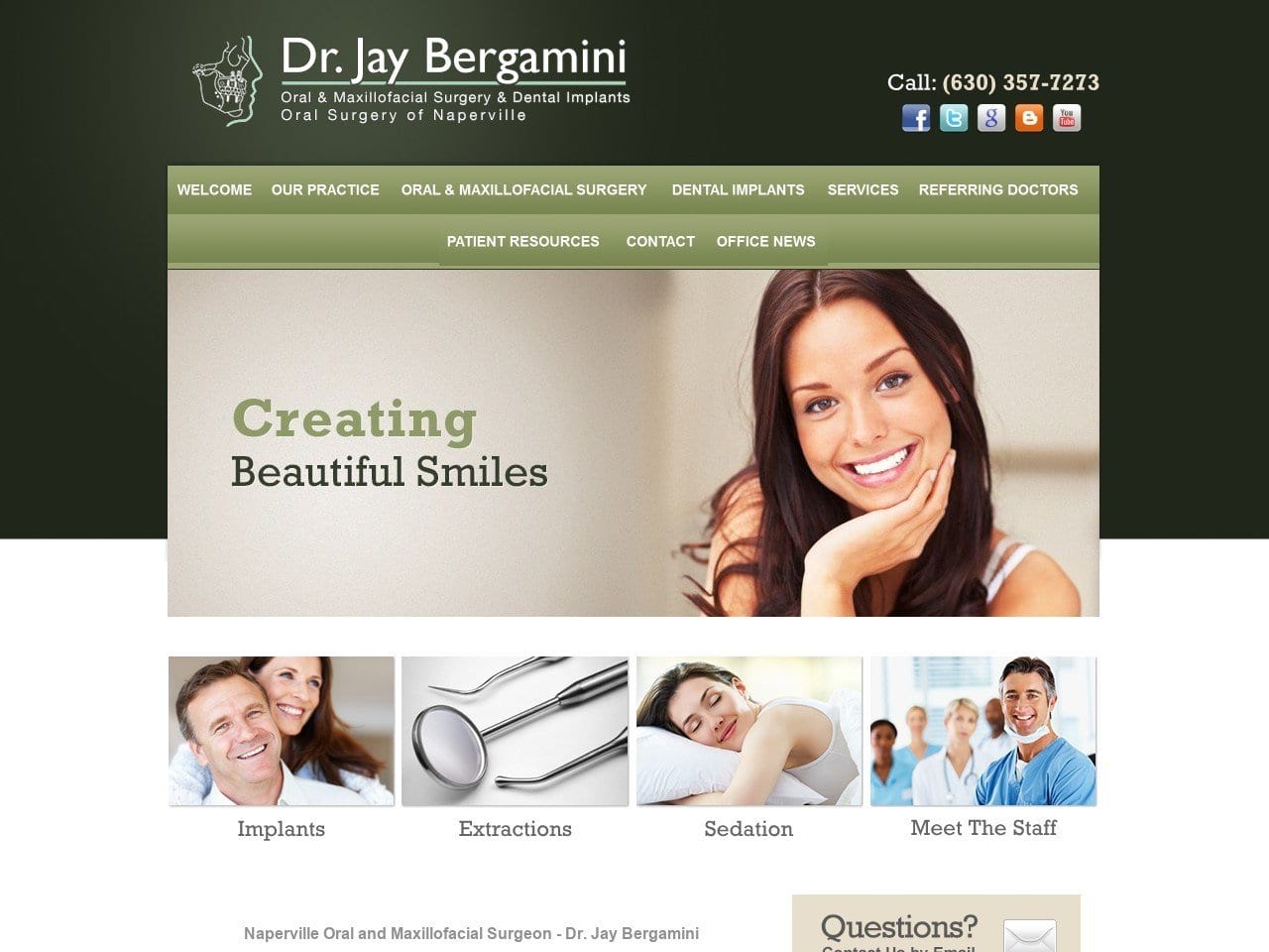 Naperville Oral Surgery Website Screenshot from oralsurgeryofnaperville.com