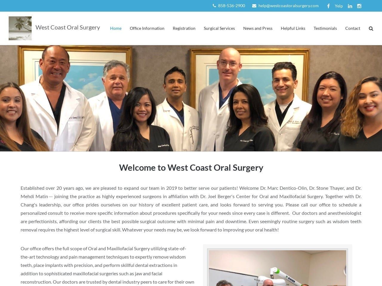 San Diego Oral Dentist Website Screenshot from oralsurgerysandiego.com