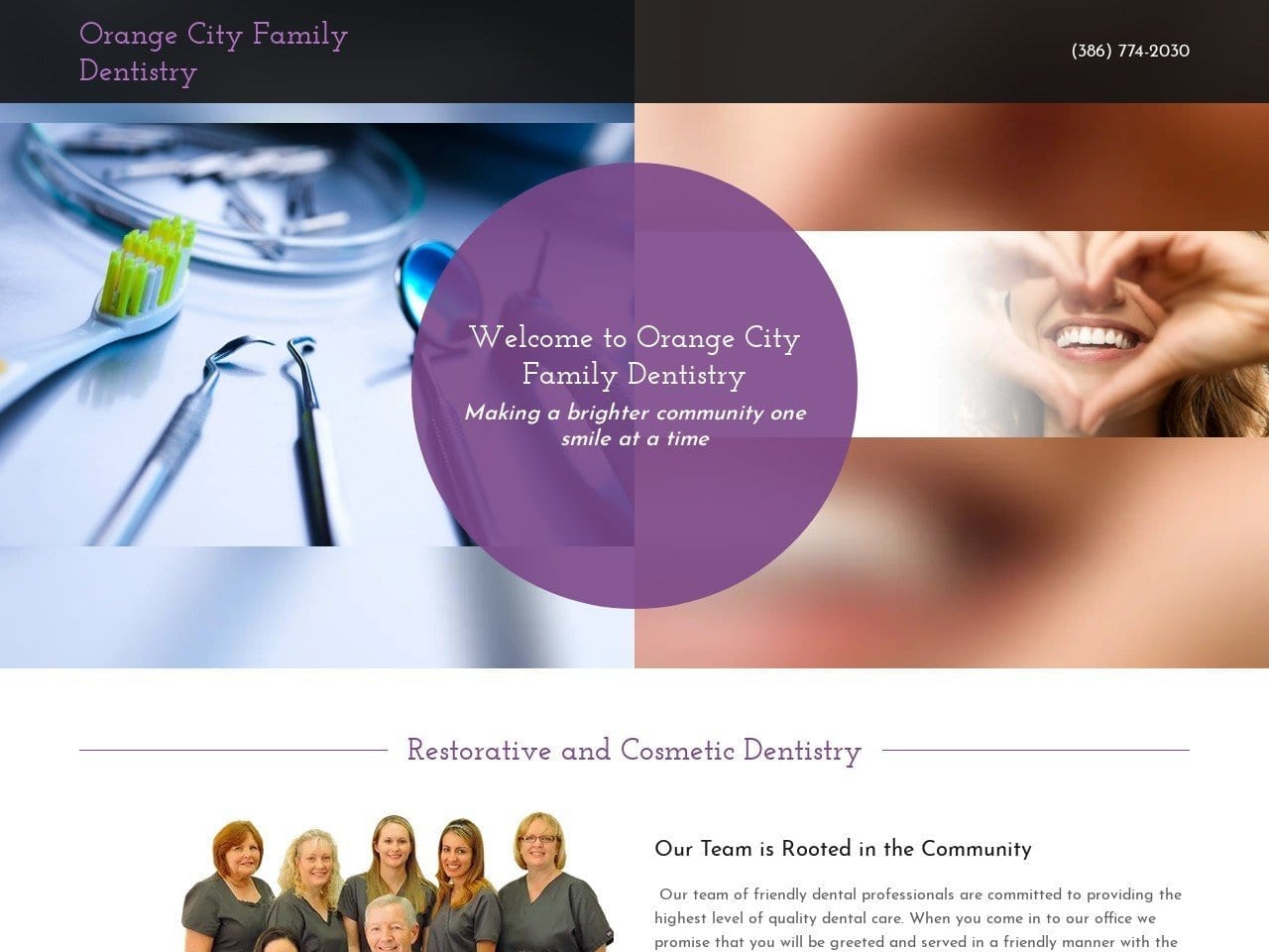 Orange City Family Dentist Dr. Robert Burkhart DDS Website Screenshot from orangecityfamilydentist.com