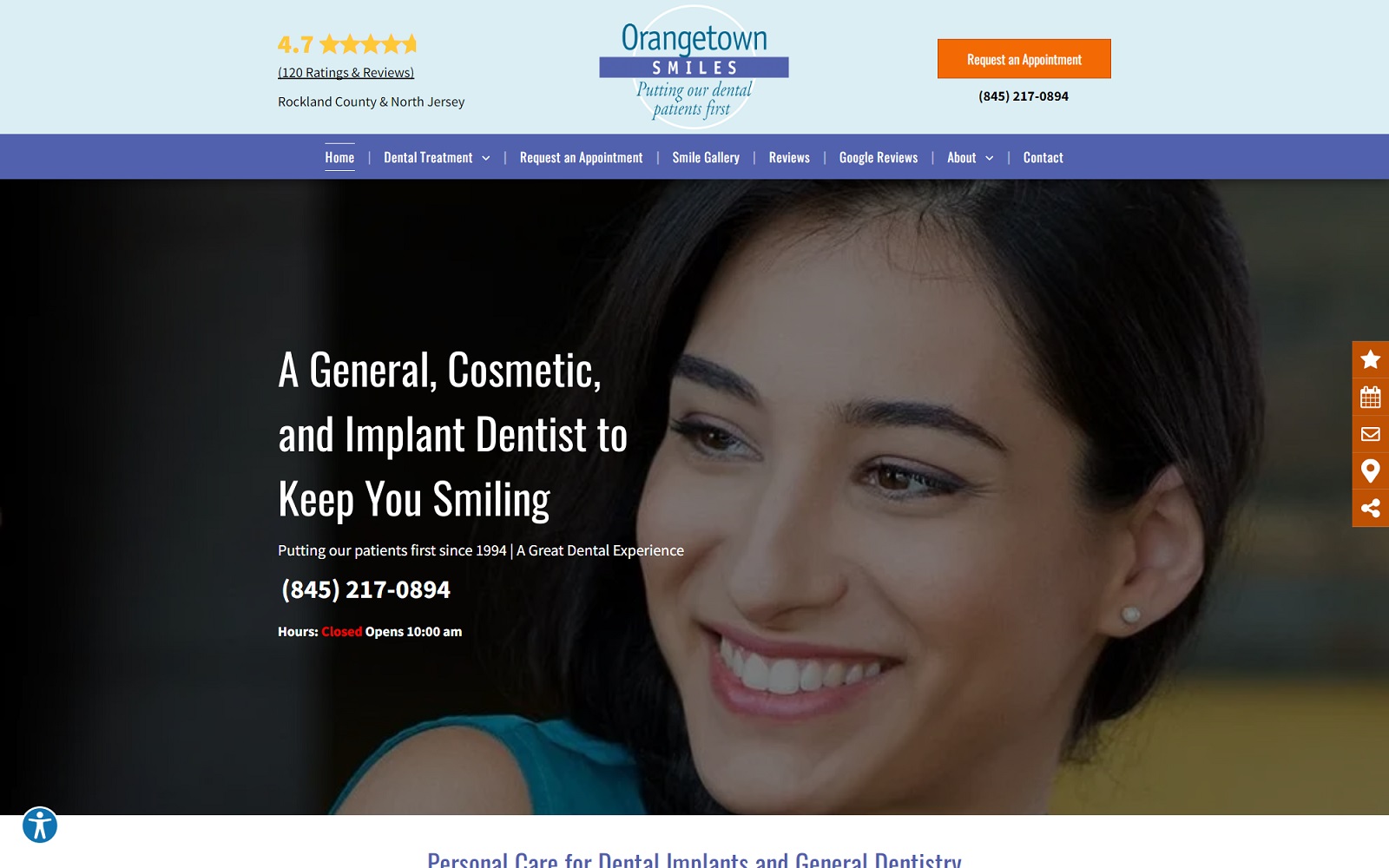 orangetownsmiles.com screenshot