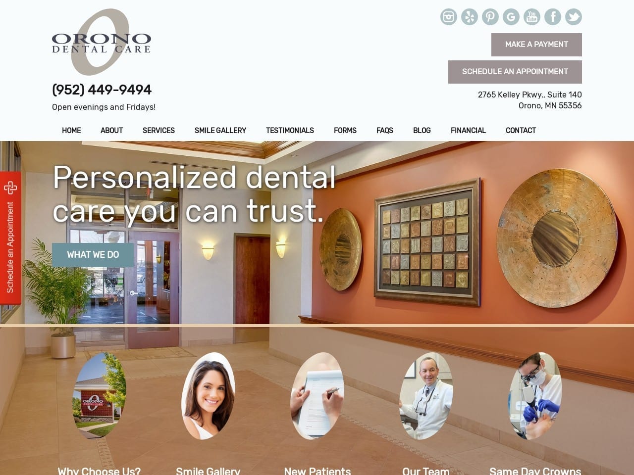 Orono Dental Care Website Screenshot from oronodentalcare.com