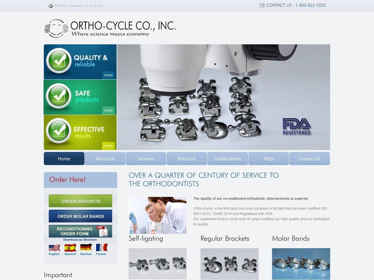 Ortho Website Screenshot from ortho-cycle.com