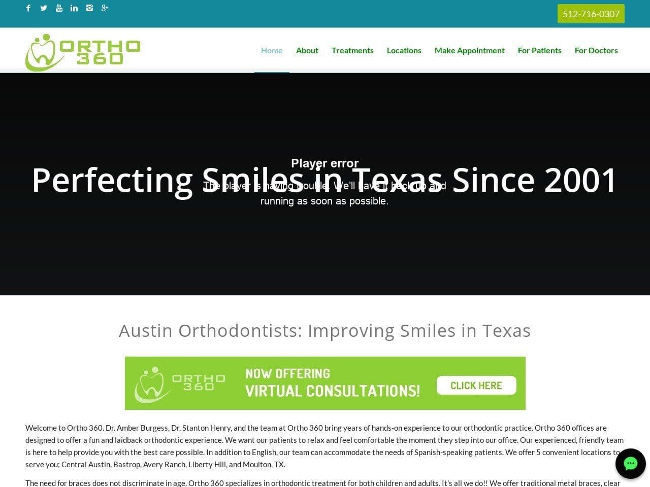 Ortho 360 Orthodontist Website Screenshot from orthdentalcountry.com/o360-2