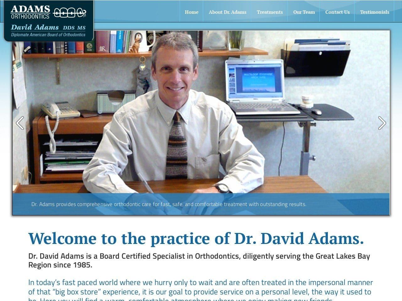 Adams David M DDS Website Screenshot from orthobyadams.com