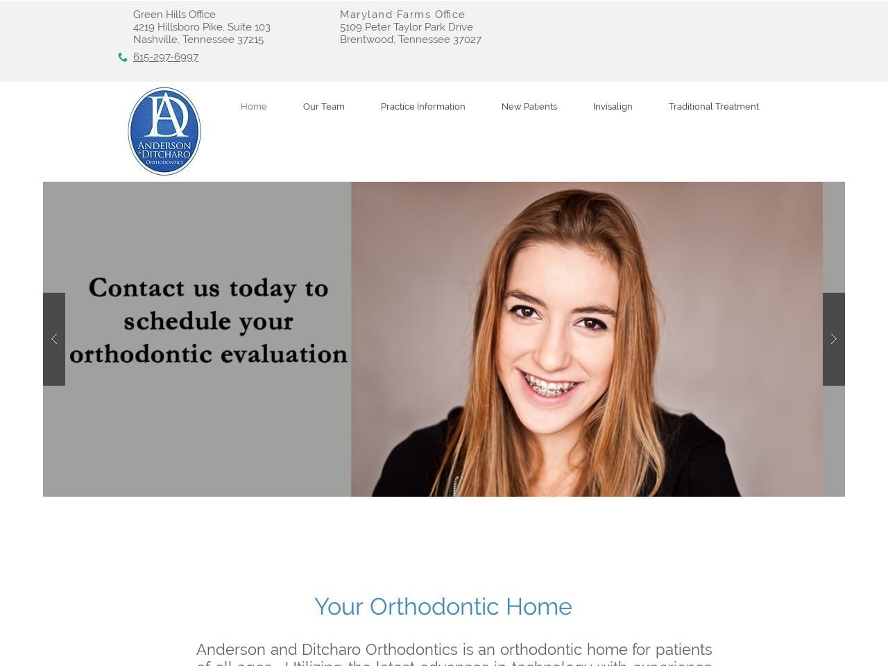 Anderson Orthodontics Website Screenshot from orthobyanderson.com