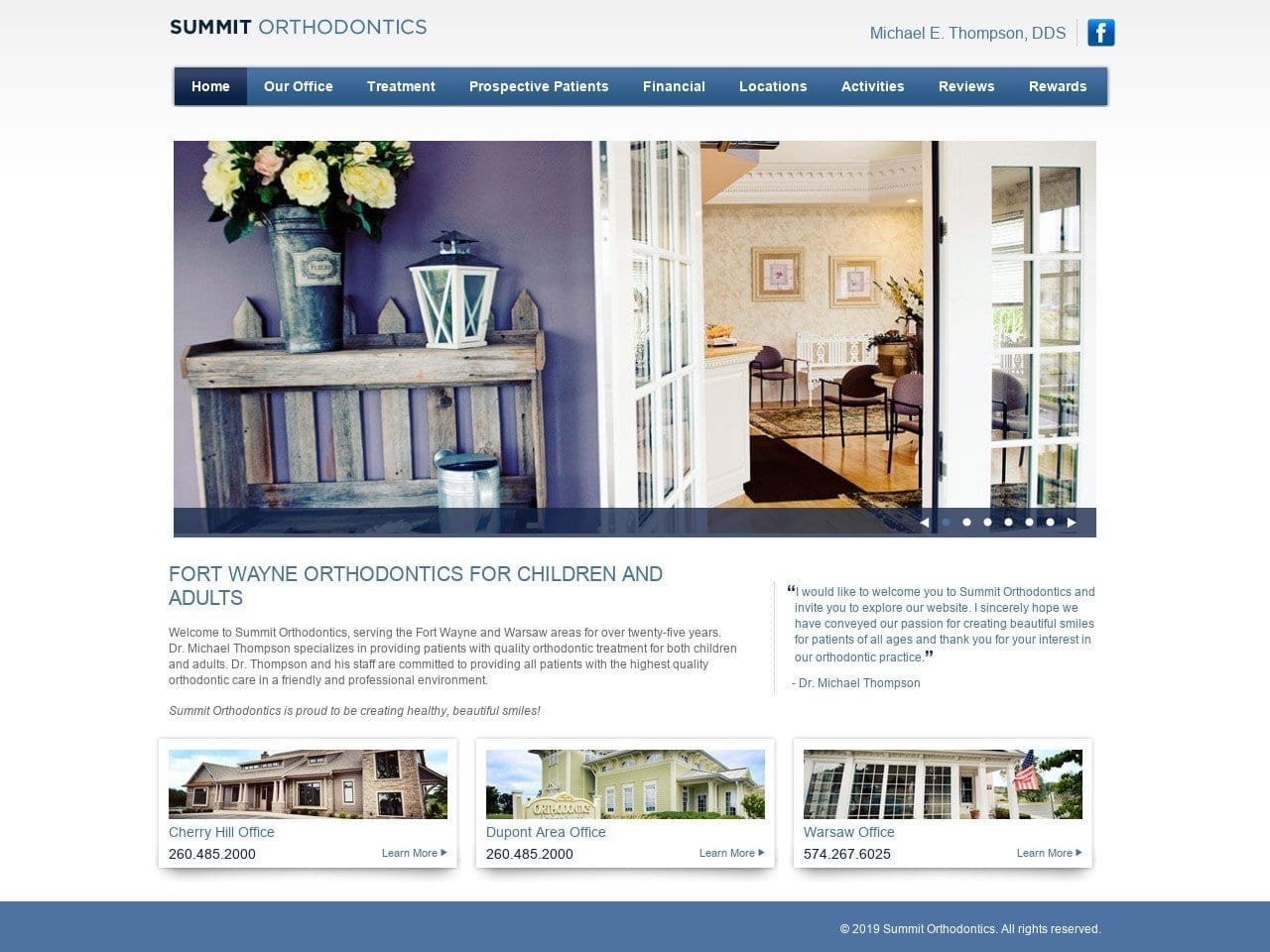 Summit Orthodontics PC Michael E Thompson DDS Website Screenshot from orthobythompson.com