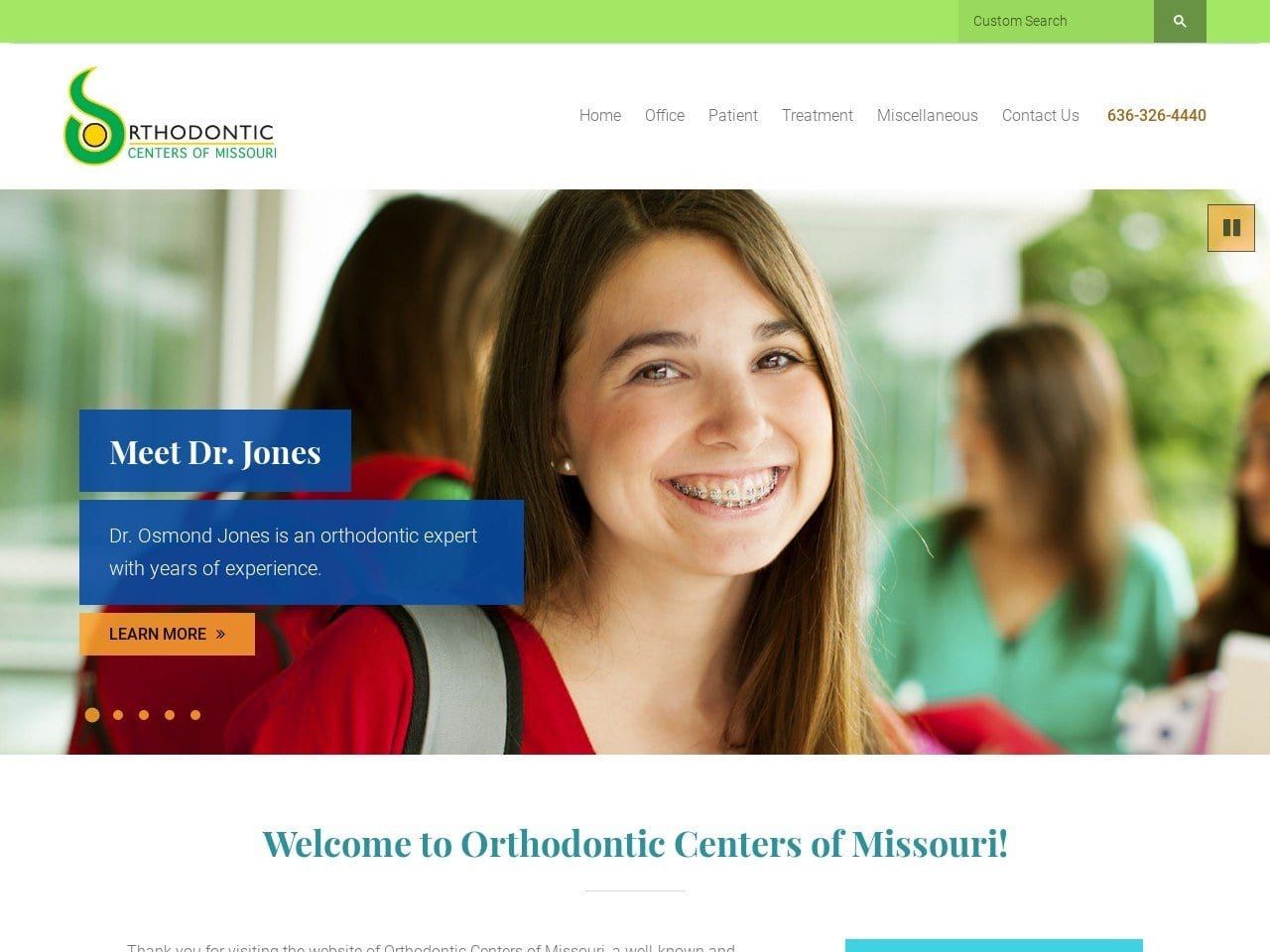 Orthodontic Centers of Missouri Website Screenshot from orthocentersofmo.com
