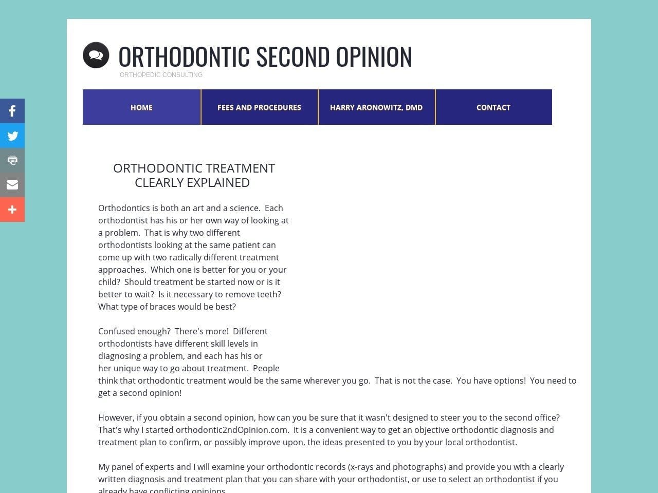 Aronowitz I Harry DDS Website Screenshot from orthodontic2ndopinion.com