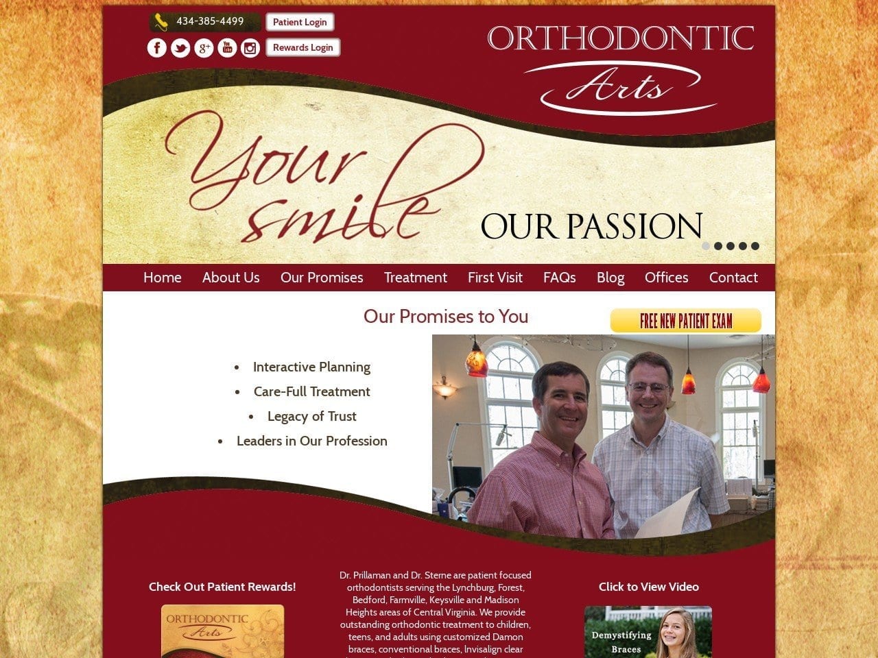 Orthodontic Arts Website Screenshot from orthodonticarts.net