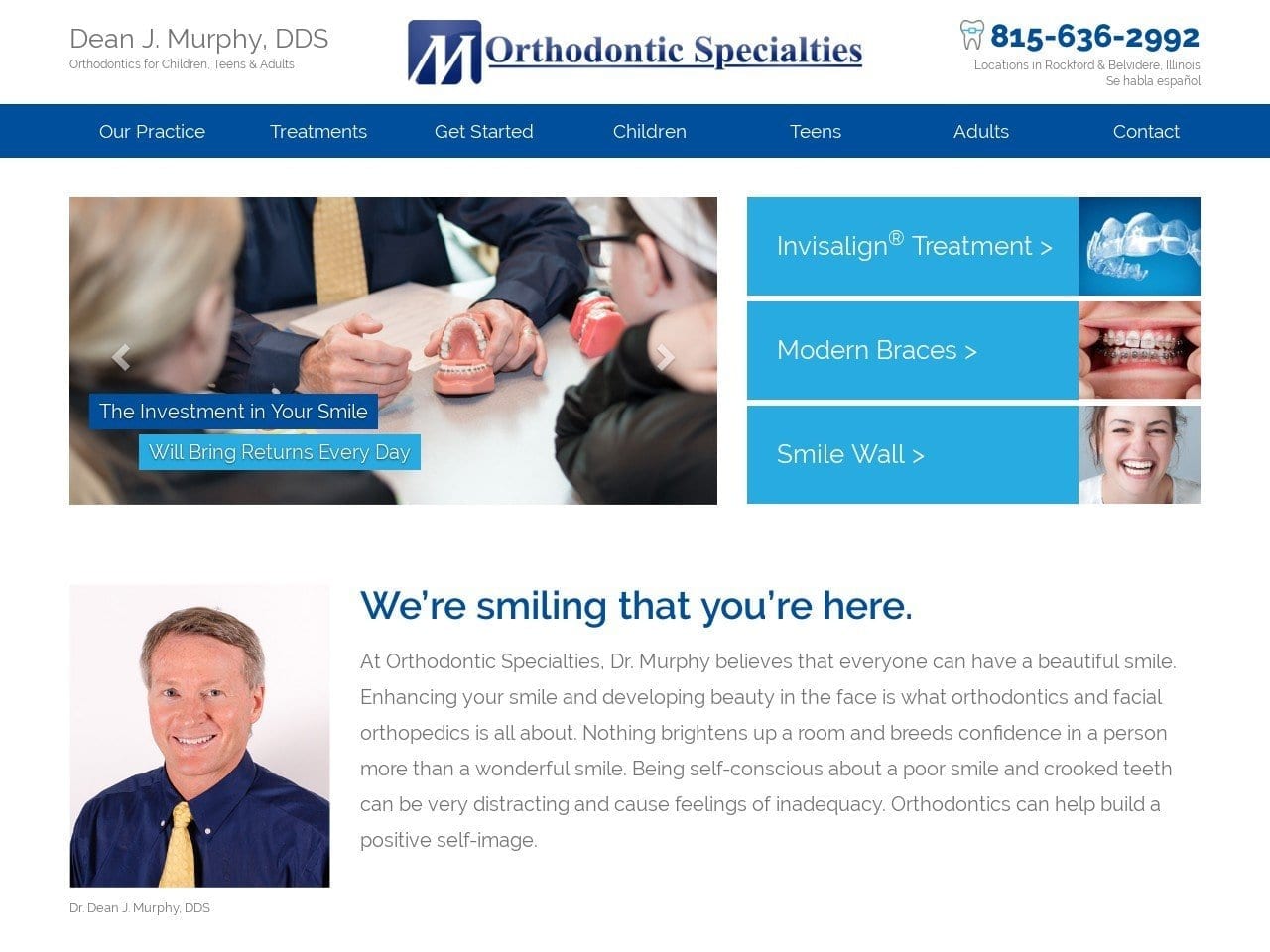 Orthodontic Specialties Website Screenshot from orthodonticspecialties.com