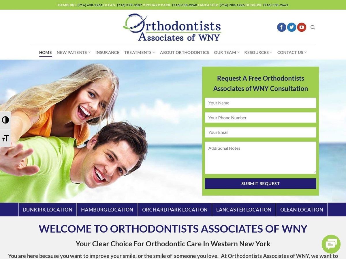 Orthodontists Associates Of Wny Website Screenshot from orthowny.com