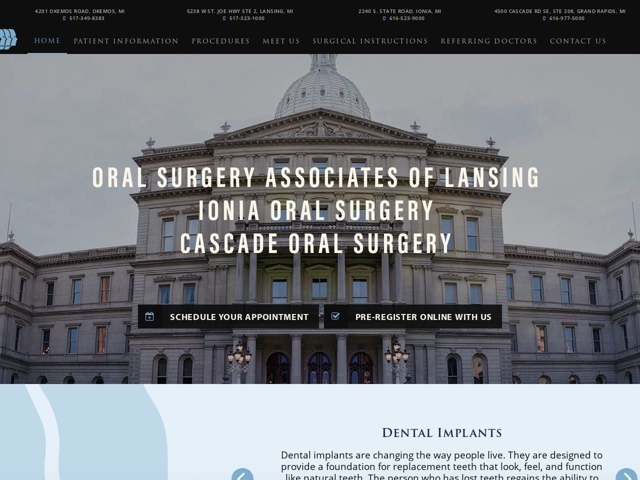 Oral Surgery Associates Of Lansing Persico Jeffrey Website Screenshot from osalansing.com