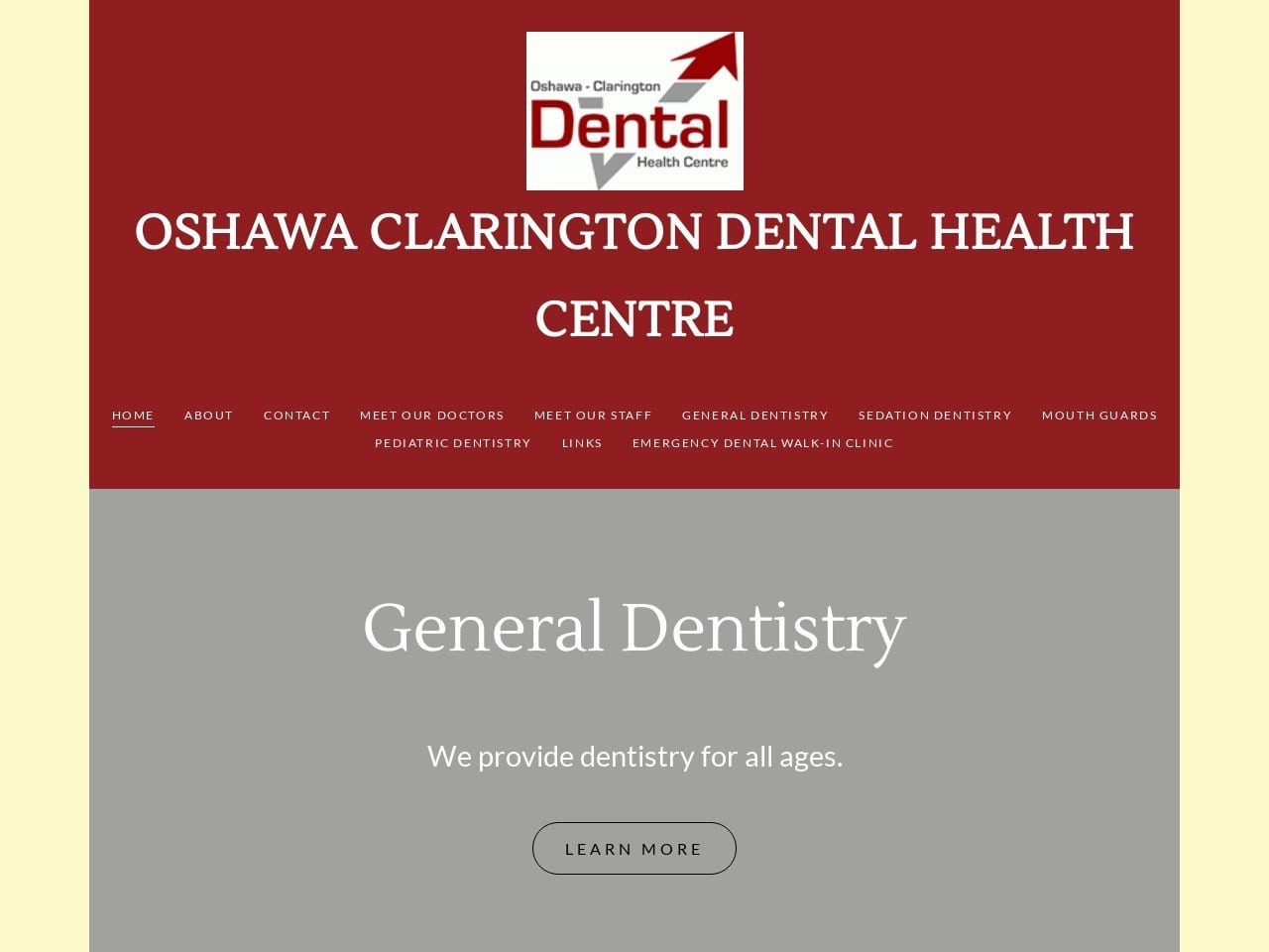 Oshawaclarington Dental Healthcentre Website Screenshot from oshawaclaringtondentalhealthcentre.com