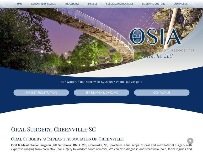 Oral Surgery Implant Associates Website Screenshot from osiagreenville.com