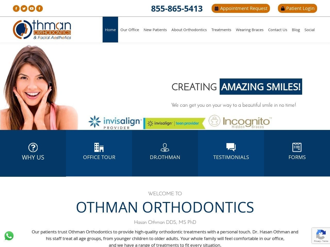 Hasan Othman DDS PhD Website Screenshot from othmanorthodontics.com