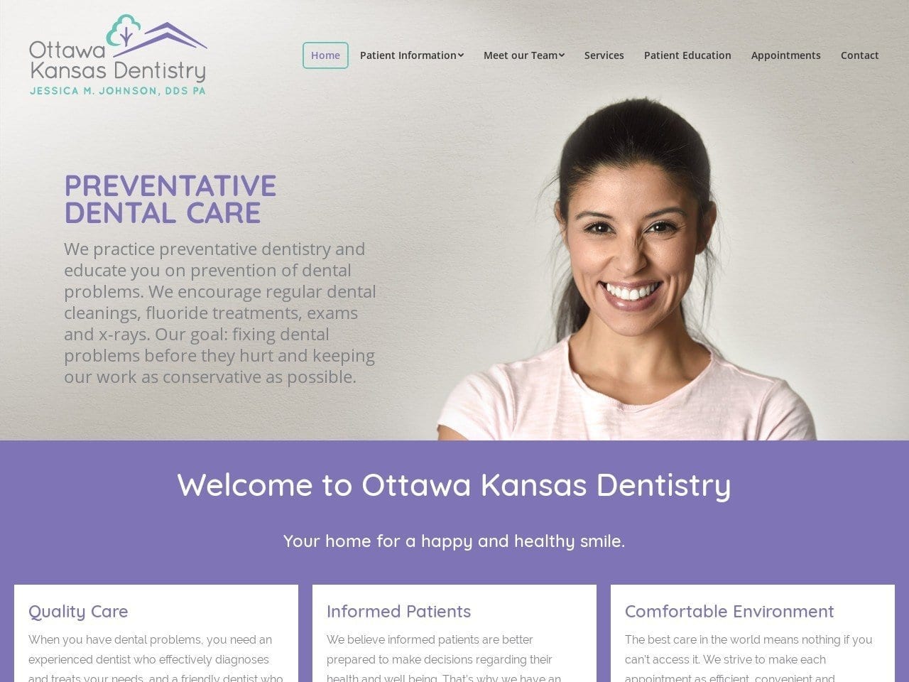 Thompson Steven L DDS Website Screenshot from ottawakansasdentistry.com