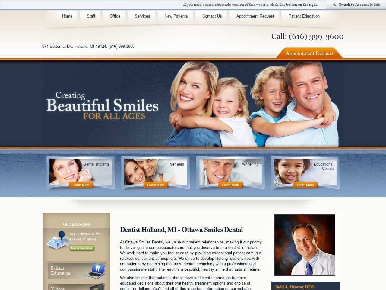 Ottawa Smiles Dental Website Screenshot from ottawasmilesdental.com