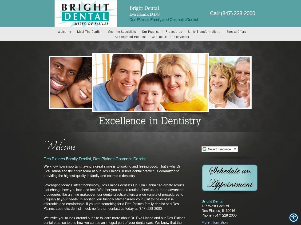 Ourbright Dental Website Screenshot from ourbrightdental.com
