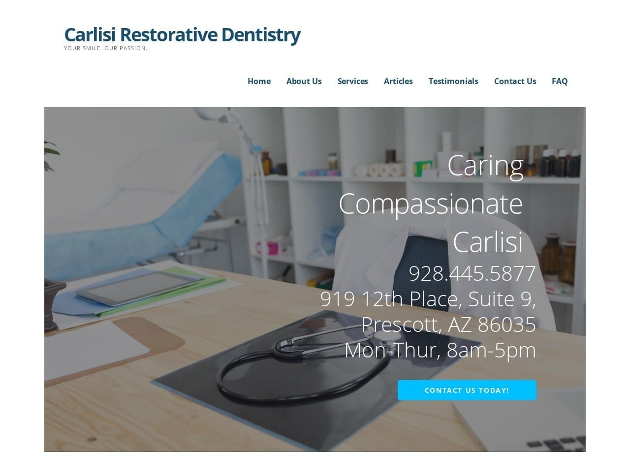 Carlisi Robert DDS Website Screenshot from ourprescottdentist.com