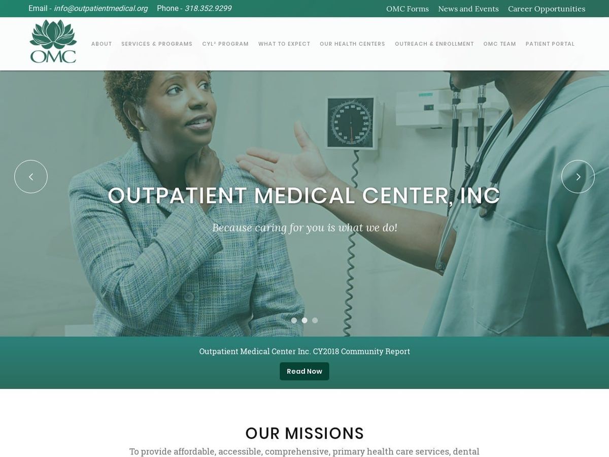 Outpatient Medical Center Inc Website Screenshot from outpatientmedical.org