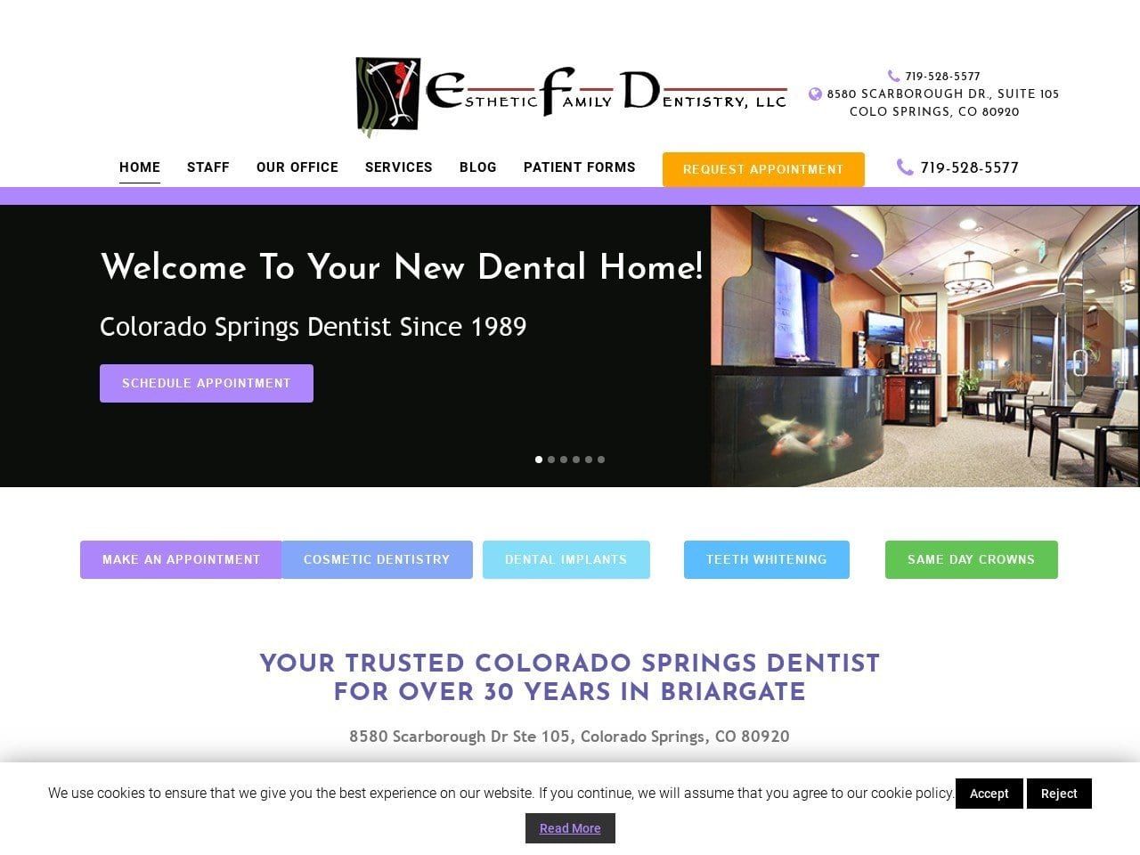 Promise Family Dentist Website Screenshot from outstandingsmile.com