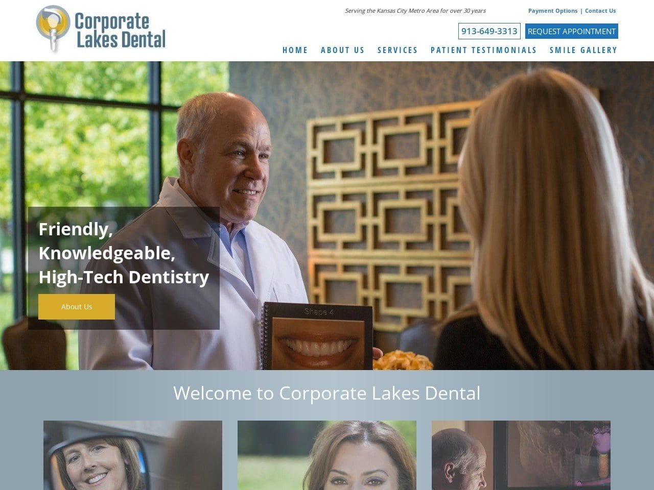 Corporate Lakes Dental Schulz Douglas DDS Website Screenshot from overland-park-dentist.com