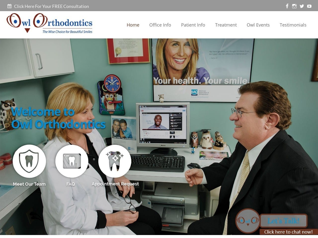 Owl Orthodontics Website Screenshot from owlortho.com