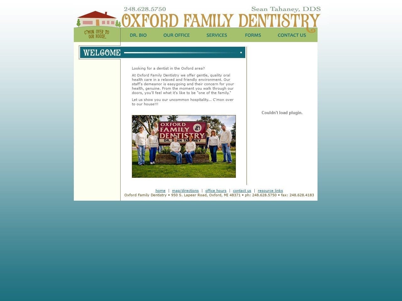 Oxford Family Dentist Website Screenshot from oxfordfamilydds.com